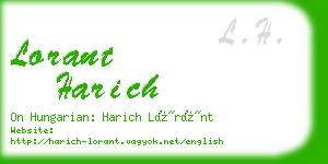 lorant harich business card